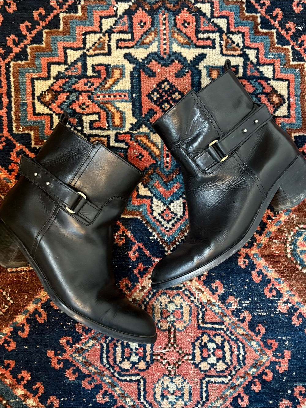 J. Crew Black Leather Parker Ankle Boots